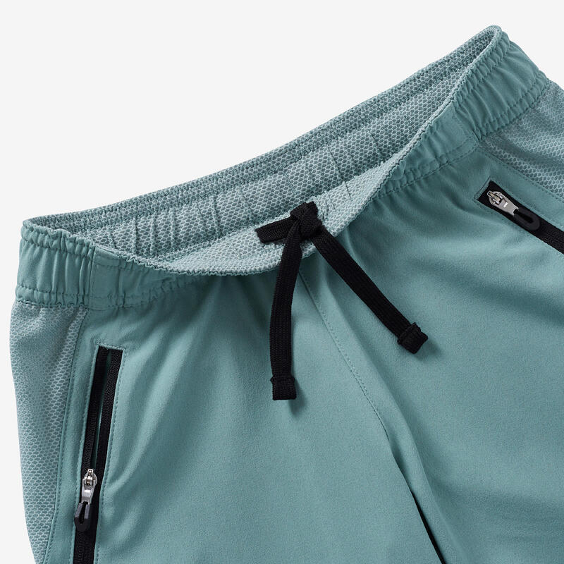 Pantaloncini bambino ginnastica W 500 leggeri e traspiranti verde militare