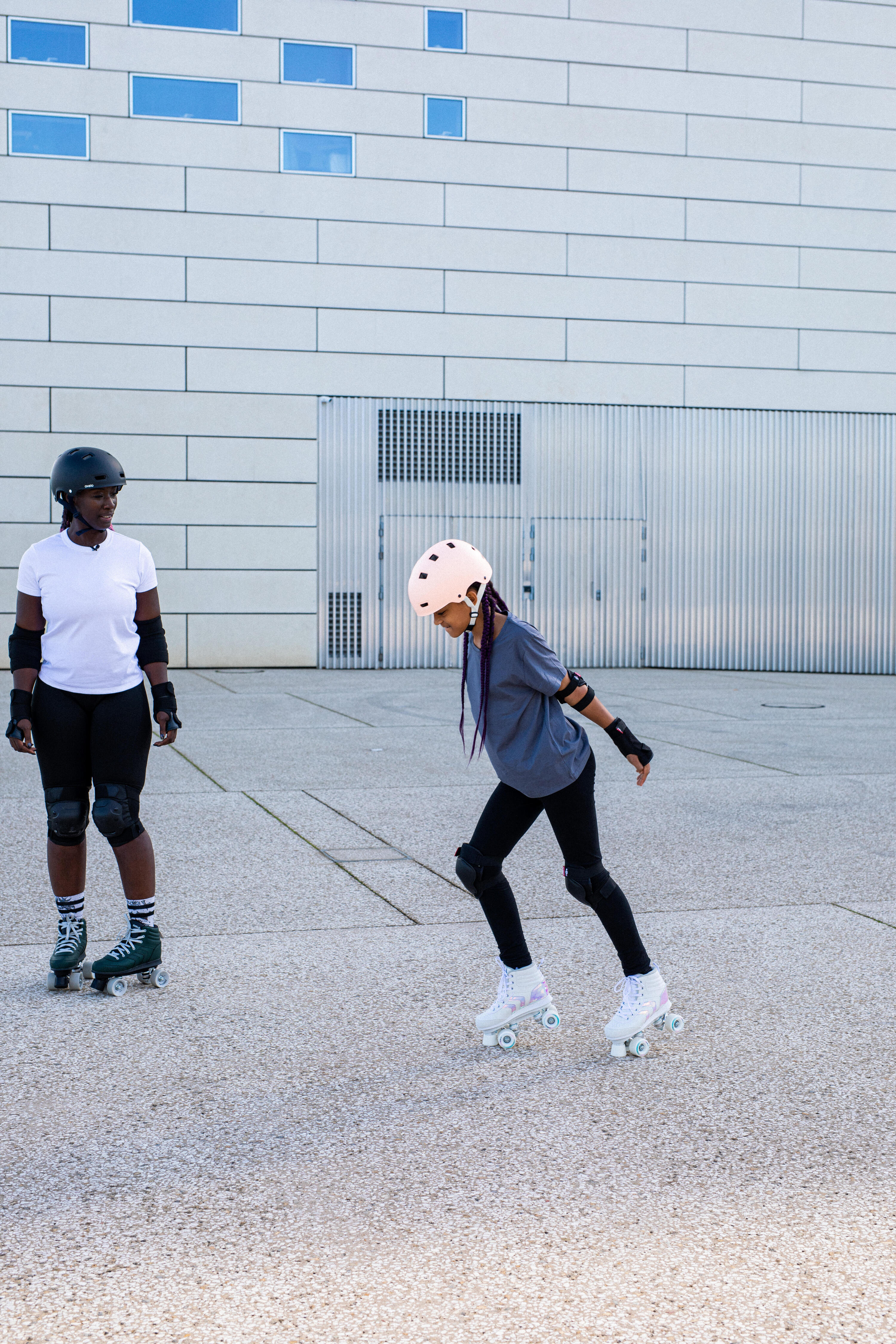Set 3x2 beschermers voor kinderen voor skaten skateboarden steppen 100 zwart 9/15