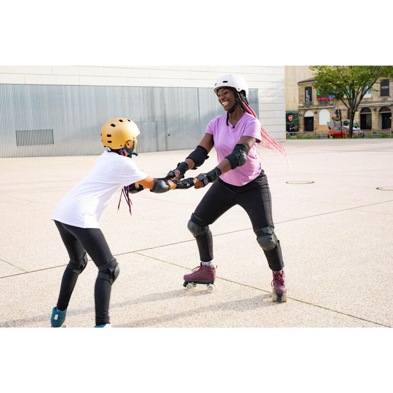 Set 3 perechi protecţii P100 Role/Skateboard/Trotinetă Negru Copii