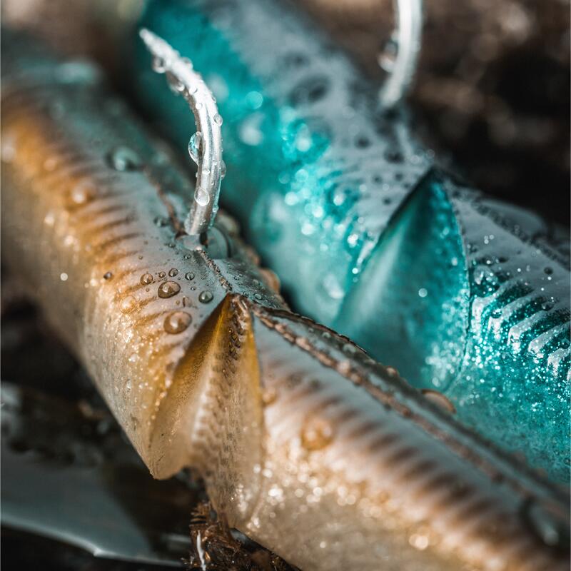 Set Gummifisch Sandaal-Slug Slugeelo 130 10 g ayu/blau 