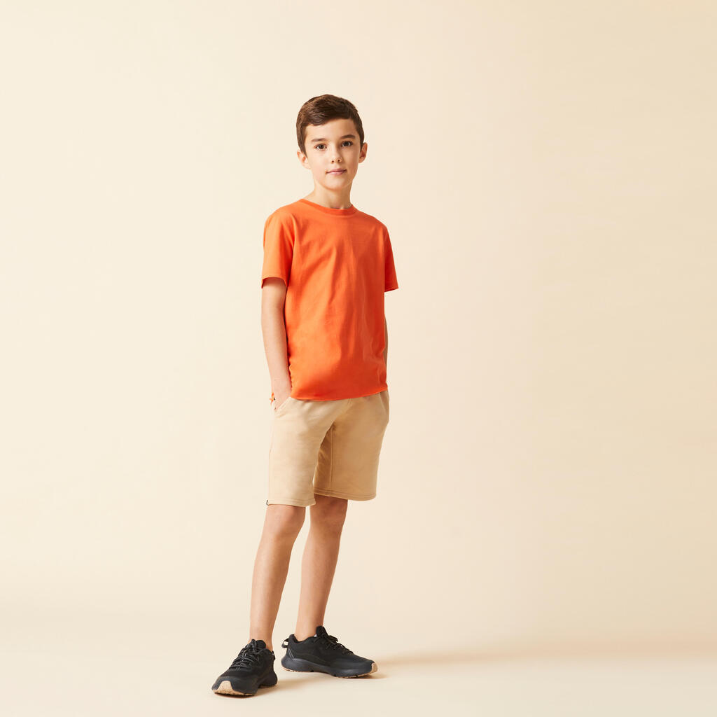 Short coton enfant mixte - beige