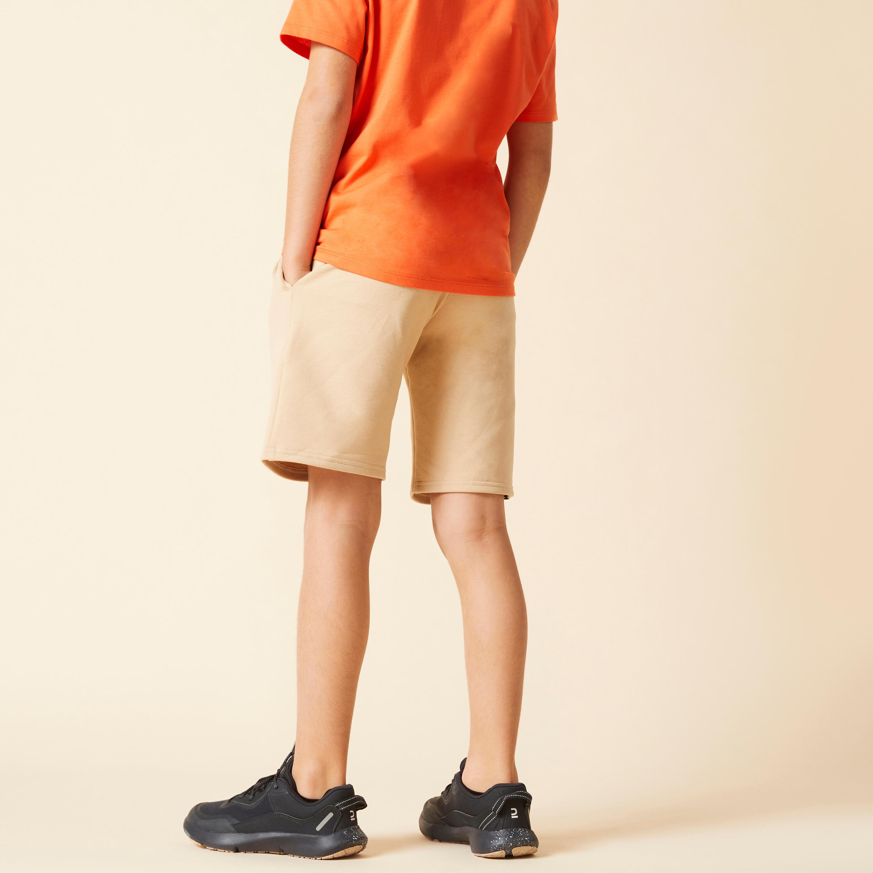 Kids' Unisex Cotton Shorts - Beige 2/6