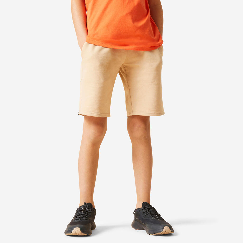 Short multisport coton enfant mixte, Beige