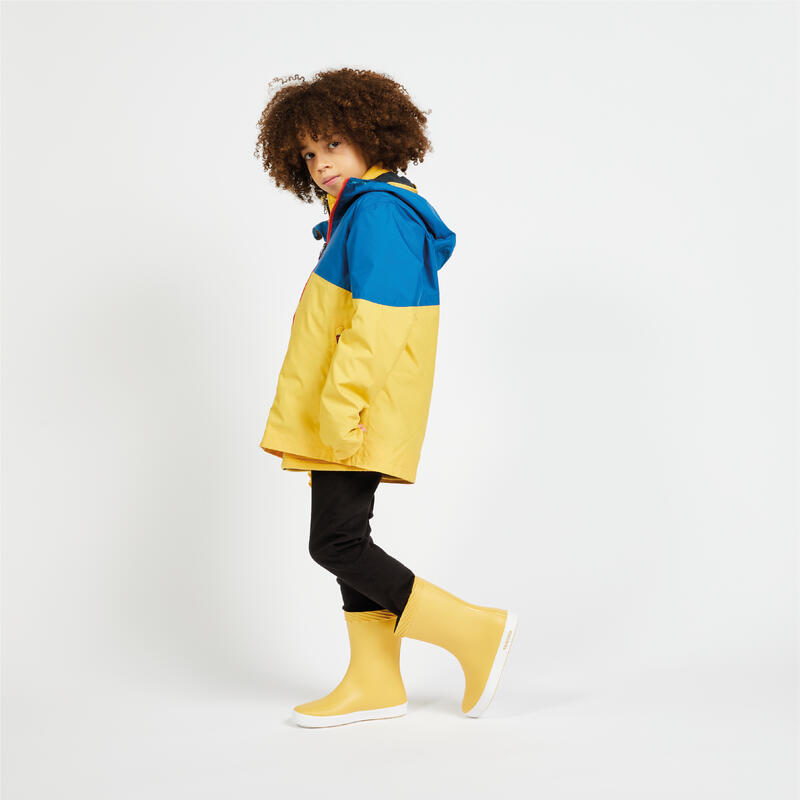 Chaqueta impermeable Niños lluvia Sailing 100  Amarillo/Azul