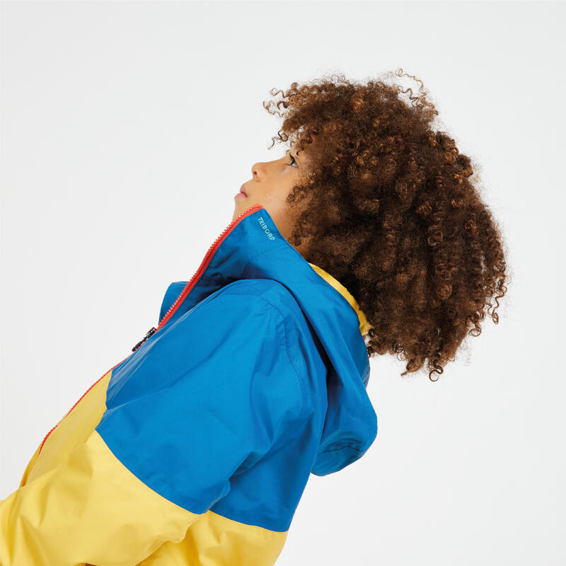 Chaqueta impermeable Niños lluvia Sailing 100  Amarillo/Azul