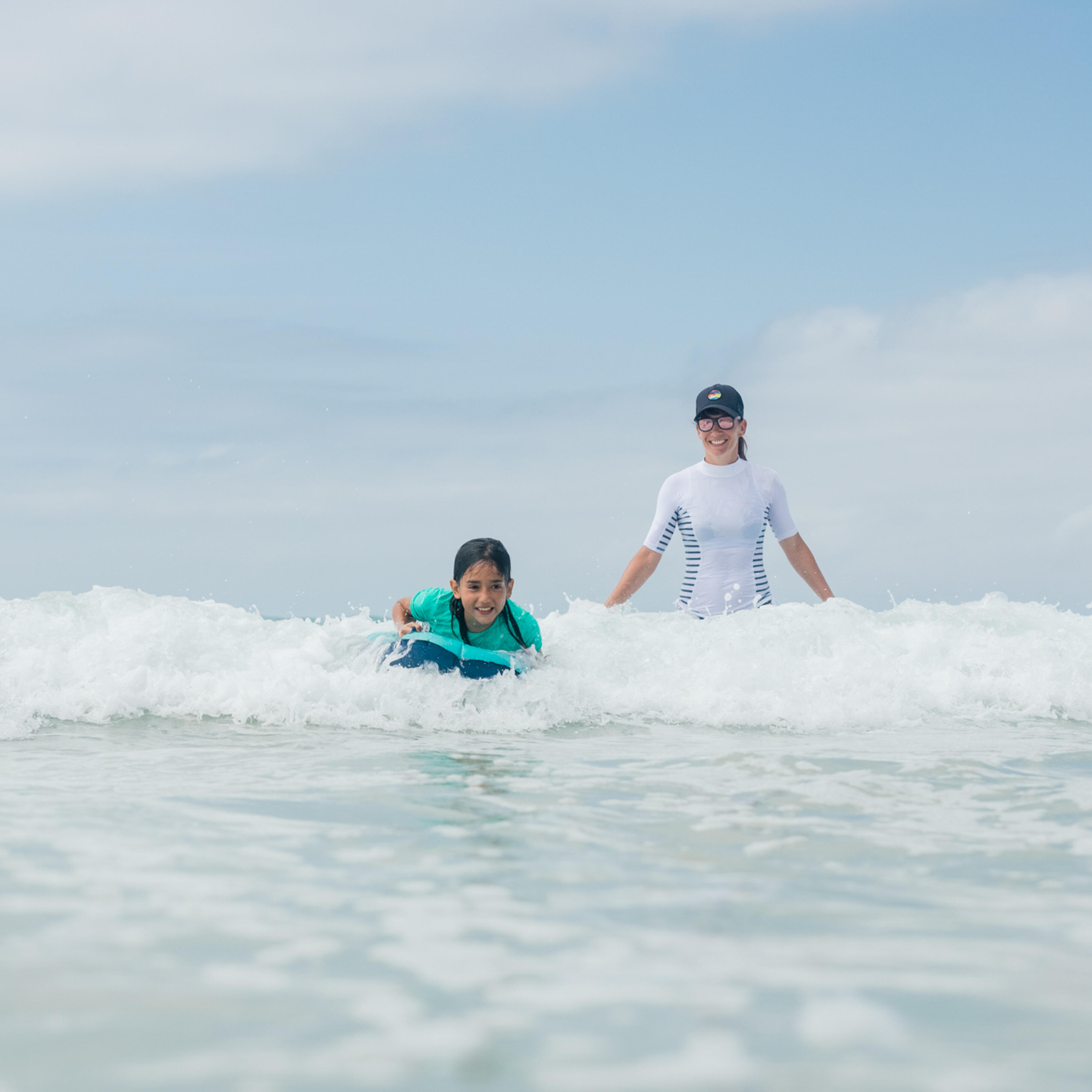 Blue inflatable children's bodyboard 4-8 years (15-25Kg)