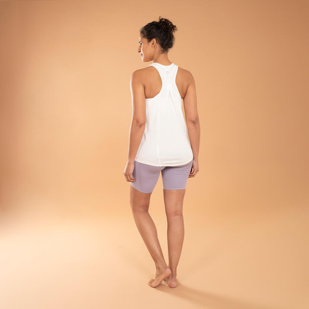 Cotton Yoga Tank Top - Printed Ochre