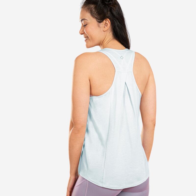 TOP DE ALÇAS DE YOGA ESTAMPADO AZUL CLARO