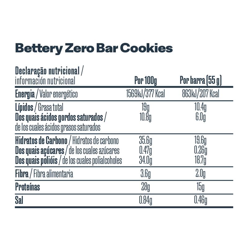 Barra Proteína Vegetal Bettery Zero Bar Cookie & Cream 55g