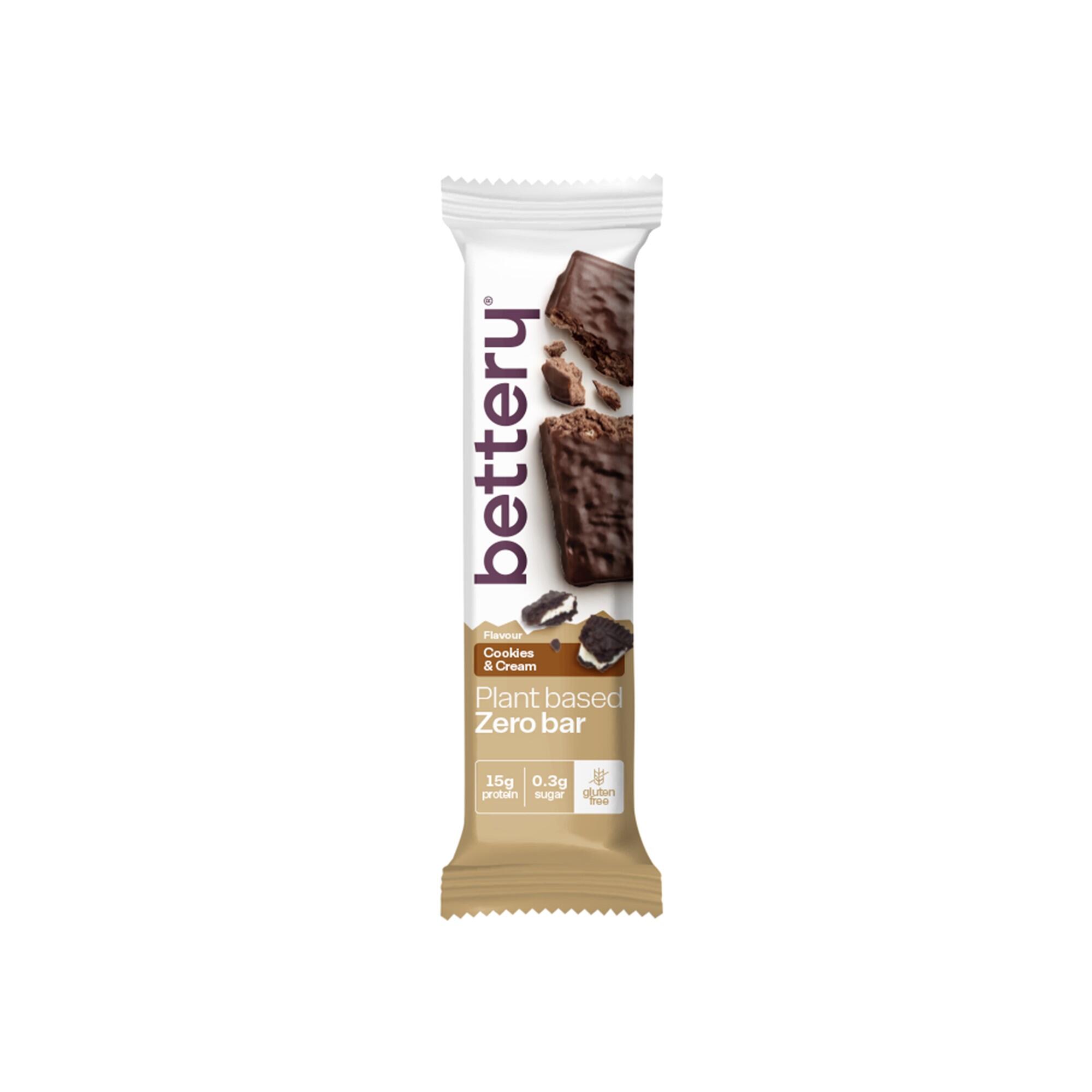 Barra proteína vegetal bettery zero bar cookie & cream 55g