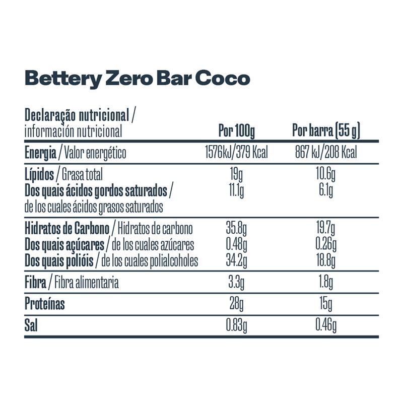 Barra Proteína Vegetal Bettery Zero Bar Coco-Choco 55g