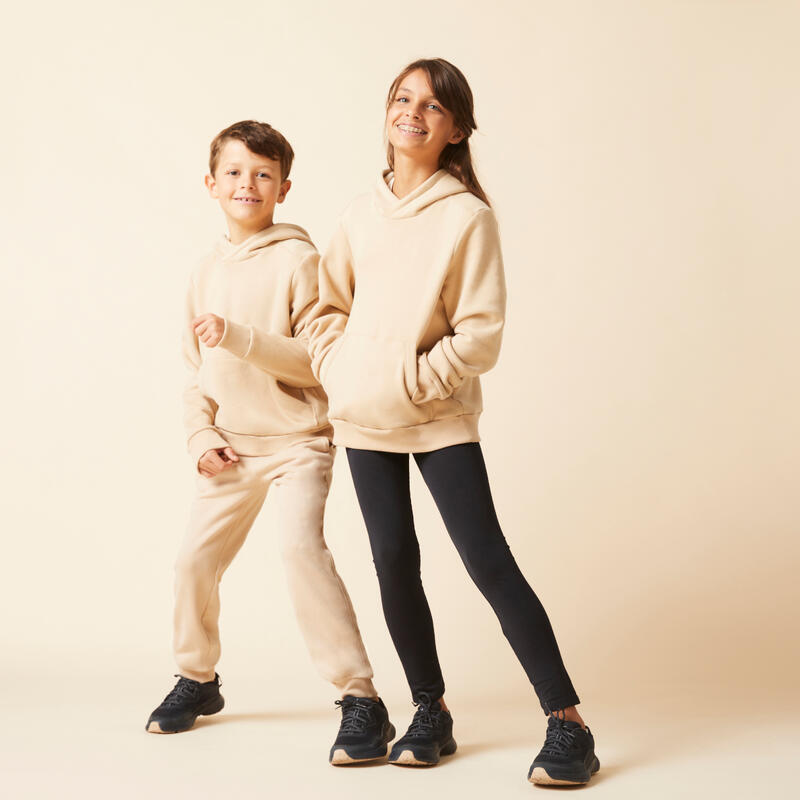 Sweat à capuche coton enfant - beige