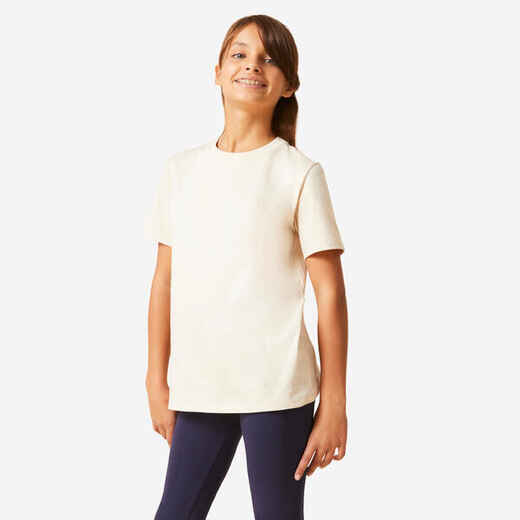 
      T-shirt coton enfant mixte - beige
  