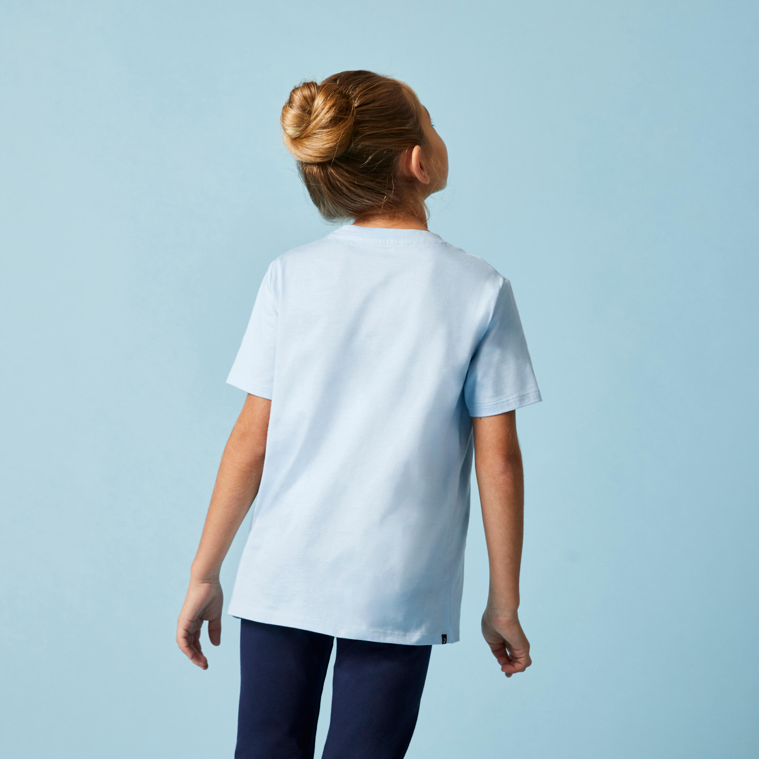 Kids' Unisex Cotton T-Shirt - Sky Blue 3/8