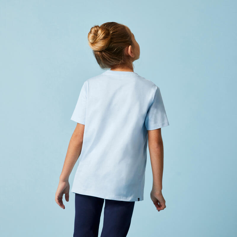 Katoenen T-shirt voor kinderen lichtblauw