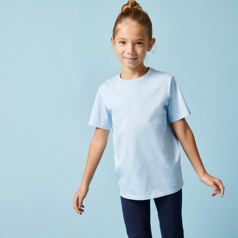 Katoenen T-shirt voor kinderen lichtblauw