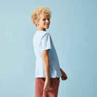 חולצת טי מכותנה בגזרת יוניסקס לילדים - כחול שמיים