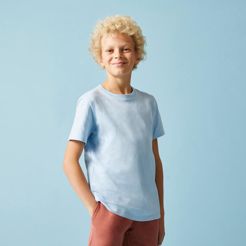 Çocuk Açık Mavi Pamuklu Spor Tişörtü