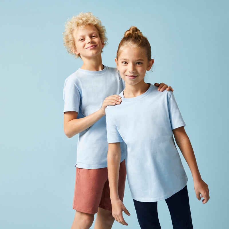 Camiseta Niños Unisex Azul Cielo Algodón