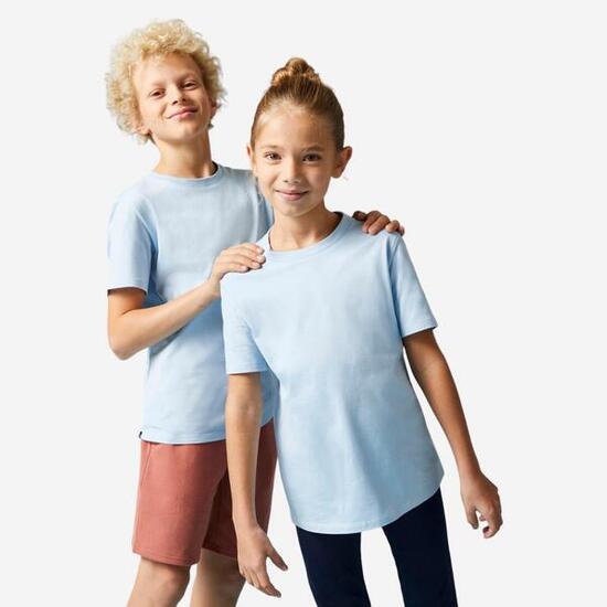 T-shirt multisport coton enfant mixte, Bleu ciel