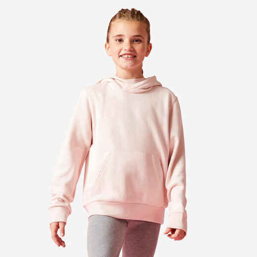 
      Majica dugih rukava s kapuljačom za vježbanje dječja ružičasta
  