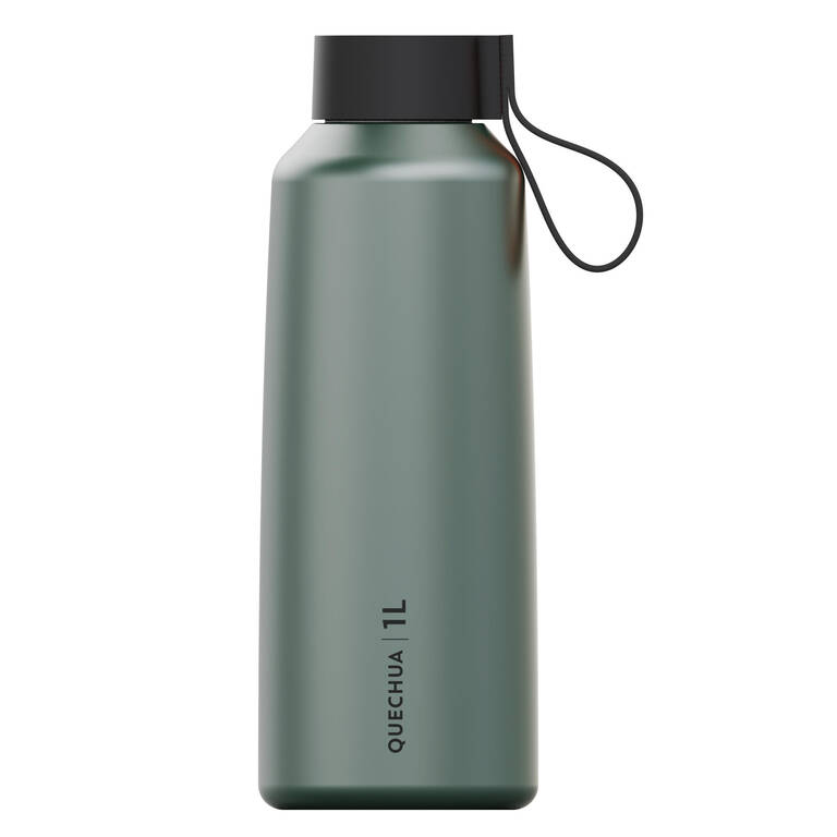 1 L stainless steel Flask 100 with screw cap for hiking - Green