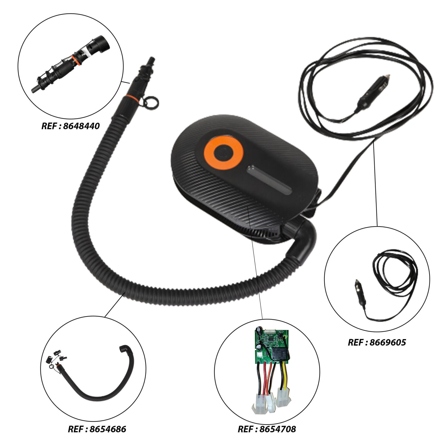 ITIWIT-POMPE ELECTRIQUE 0-20 PSI 13,8V-10A (PRISE 12V) POUR STAND UP PADDLE ET KAYAK
