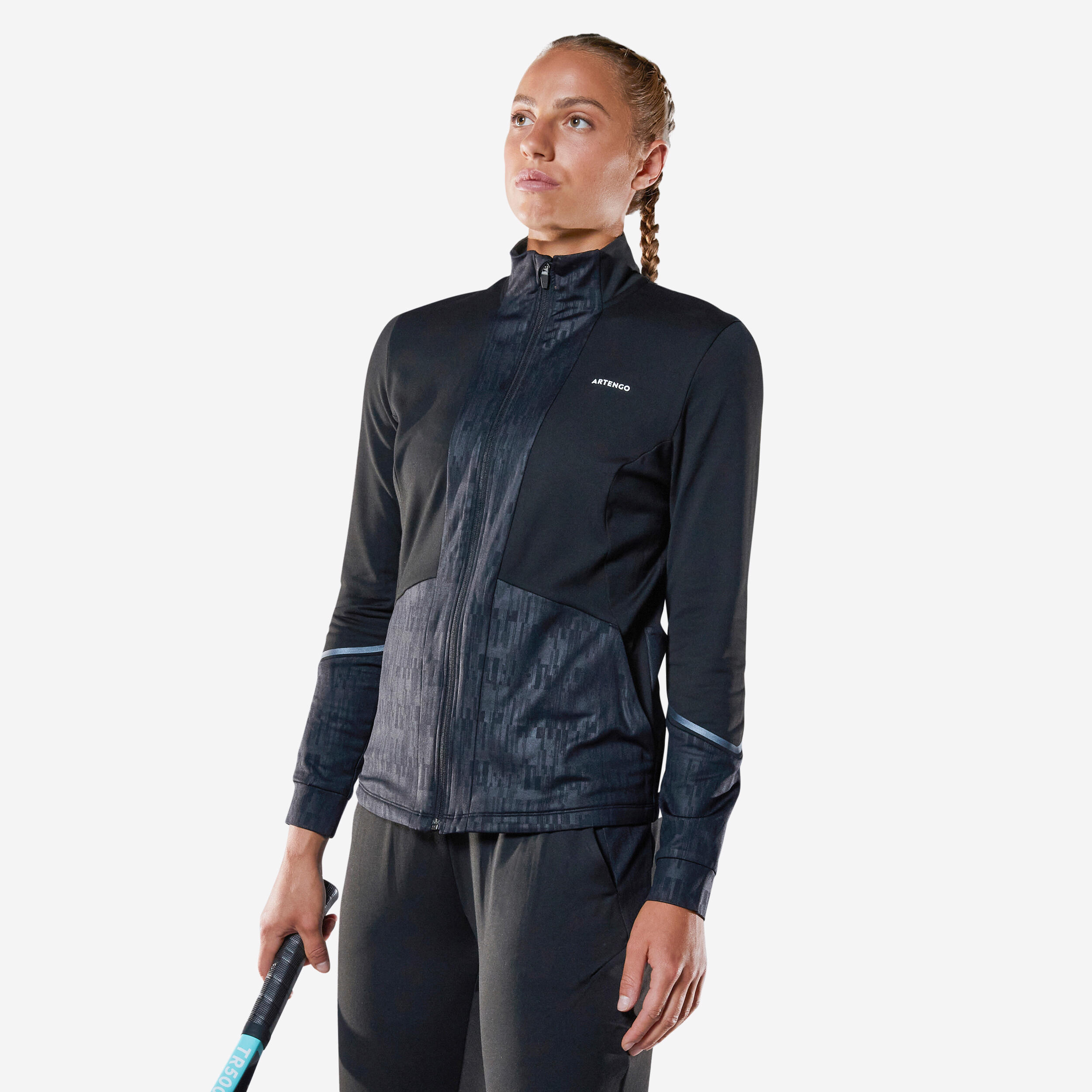 Women's Dry Thermal Tennis Jacket TH500 - Black ARTENGO