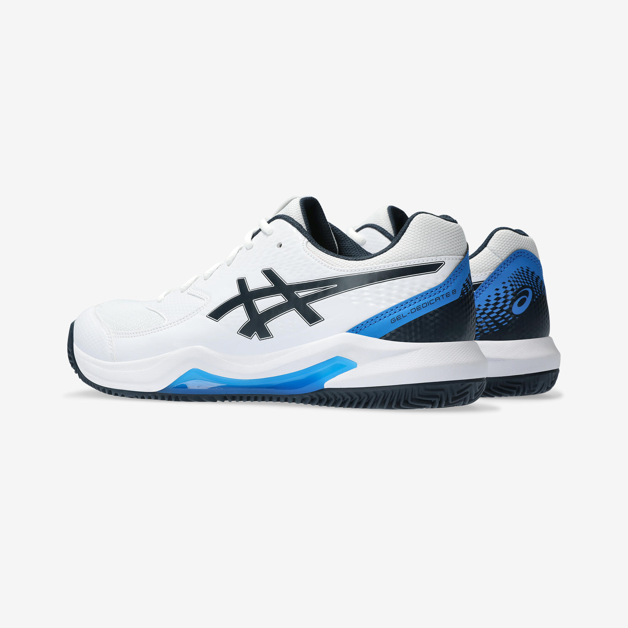 Men's Clay Court Tennis Shoes Gel Dedicate 8 - White/Blue 5/8