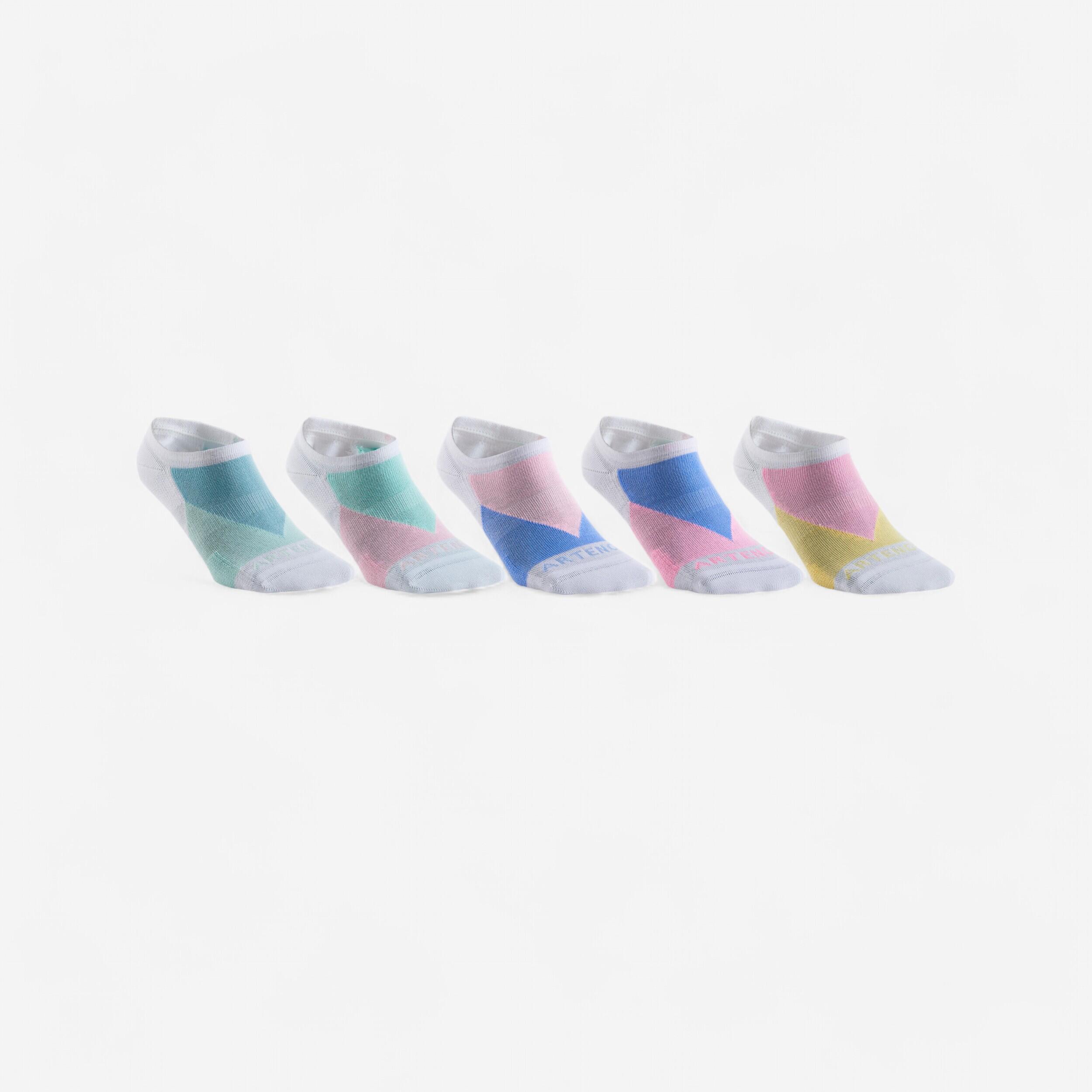 LOW SPORTS SOCKS ARTENGO RS 160 MULTICOLOR PACK OF 5