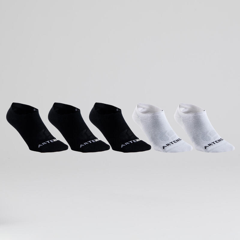 CHAUSSETTES DE SPORT BASSES ARTENGO RS 160 NOIR BLANC LOT DE 5