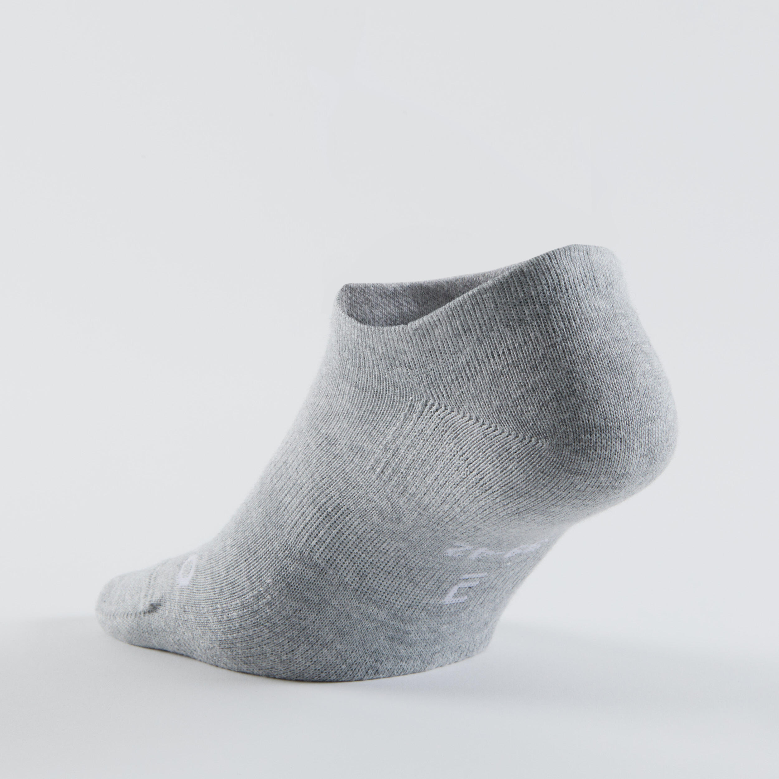 LOW SPORTS SOCKS ARTENGO RS 160 WHITE GREY PACK OF 5