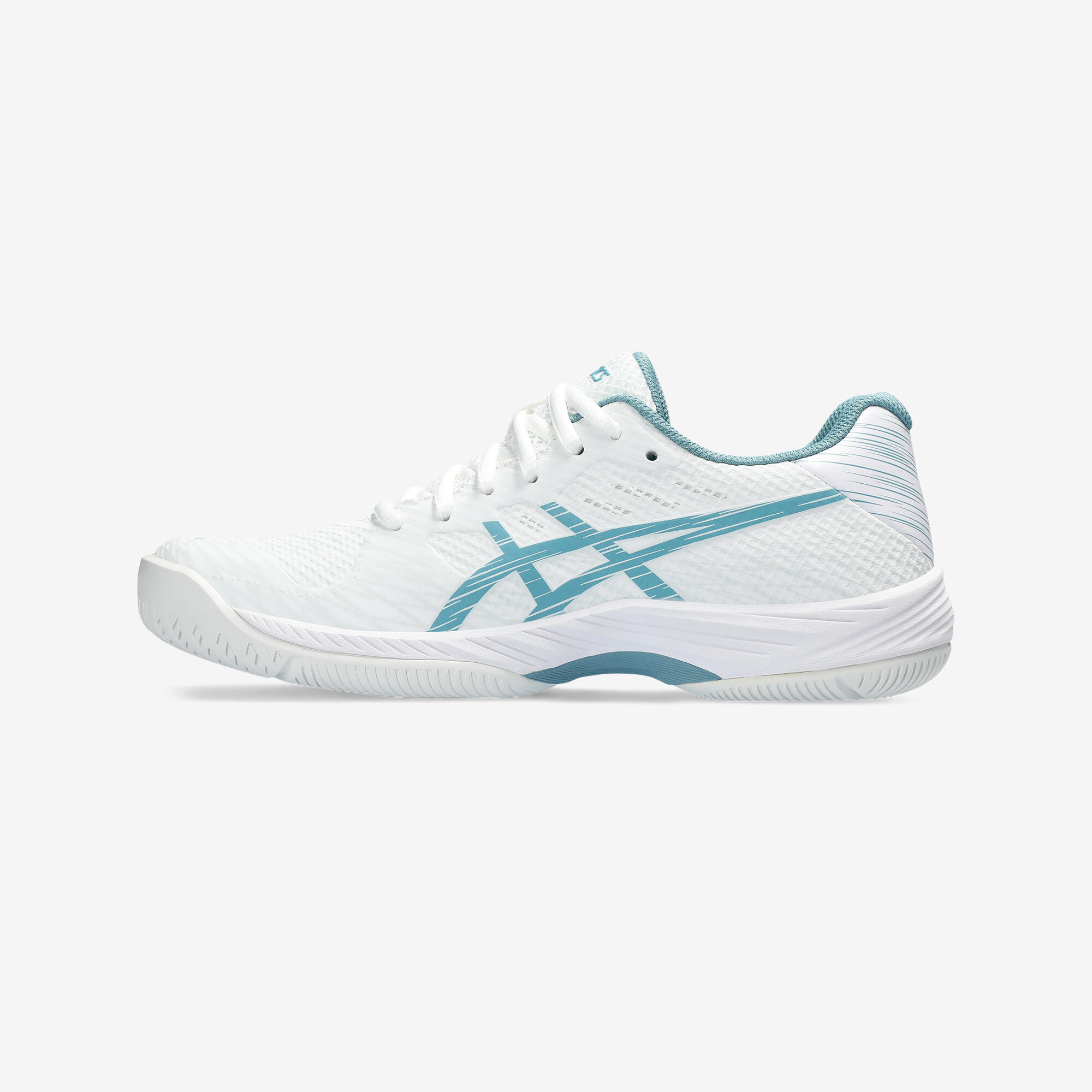 Women's Multicourt Tennis Shoes Gel Game 9 White/Blue ASICS Decathlon