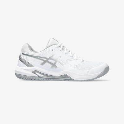 Zapatillas de tenis Mujer multipista Asics Gel Dedicate 8 blanco plateado