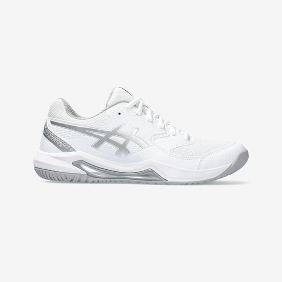 Zapatillas de tenis Mujer multipista Asics Gel Dedicate 8 blanco plateado