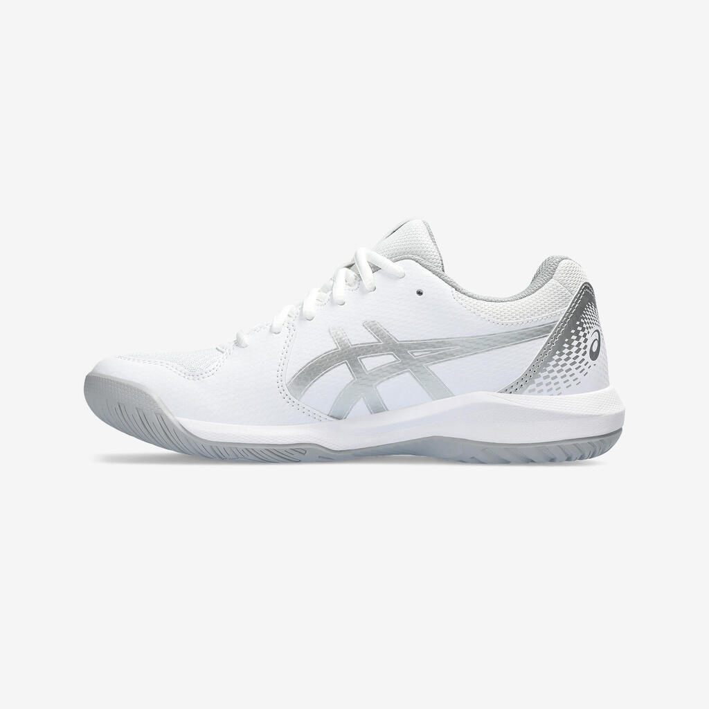 Belo-srebrne ženske patike za tenis GEL DEDICATE 8