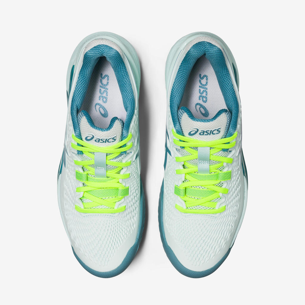 Dámska tenisová obuv Gel Resolution 9 bielo-zeleno-tyrkysová