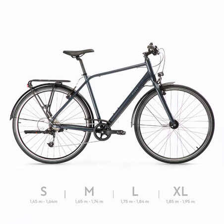 City Bike Elops 500 Step-Over - Grey