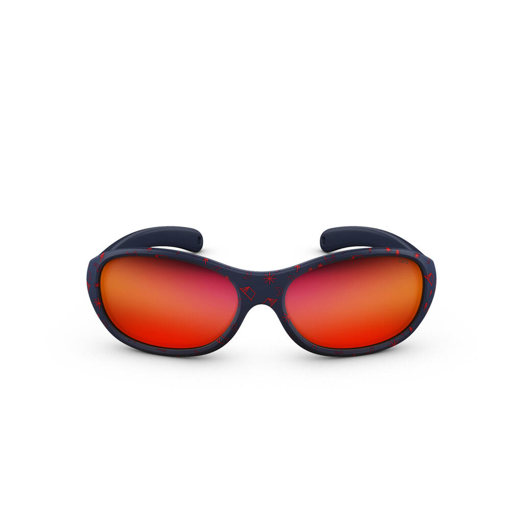 Bērnu (2-4 gadi) pārgājienu saulesbrilles “MH K120”, 4. kat., zilas/sarkanas