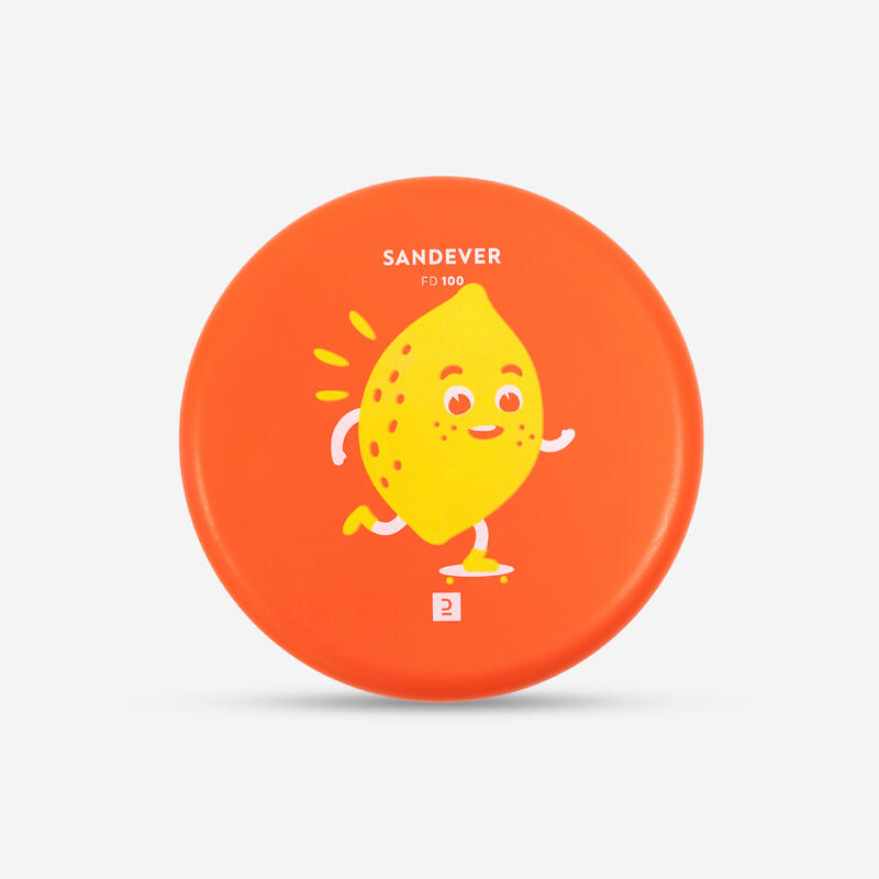Soft frisbee voor kinderen rood met citroen