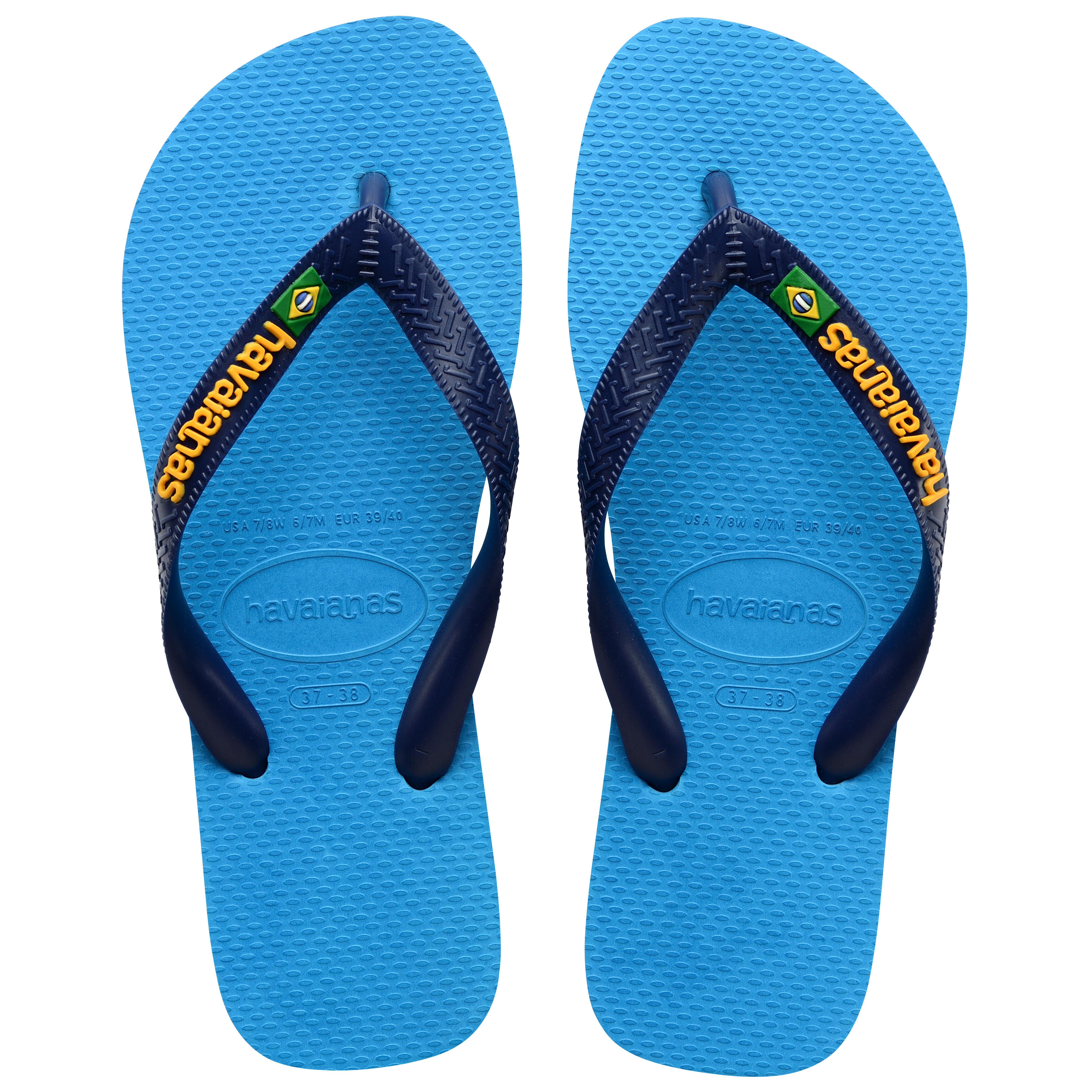 TONGS HOMME HAVAIANAS LOGO BLEU CLAIR HAVAIANAS Decathlon