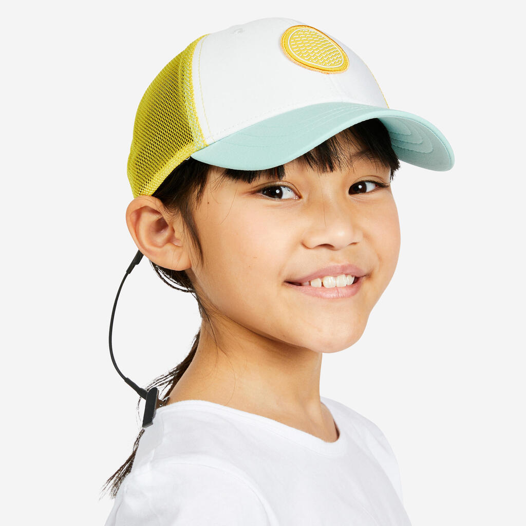 Casquette bateau Sailing 500 enfant voile blanc jaune