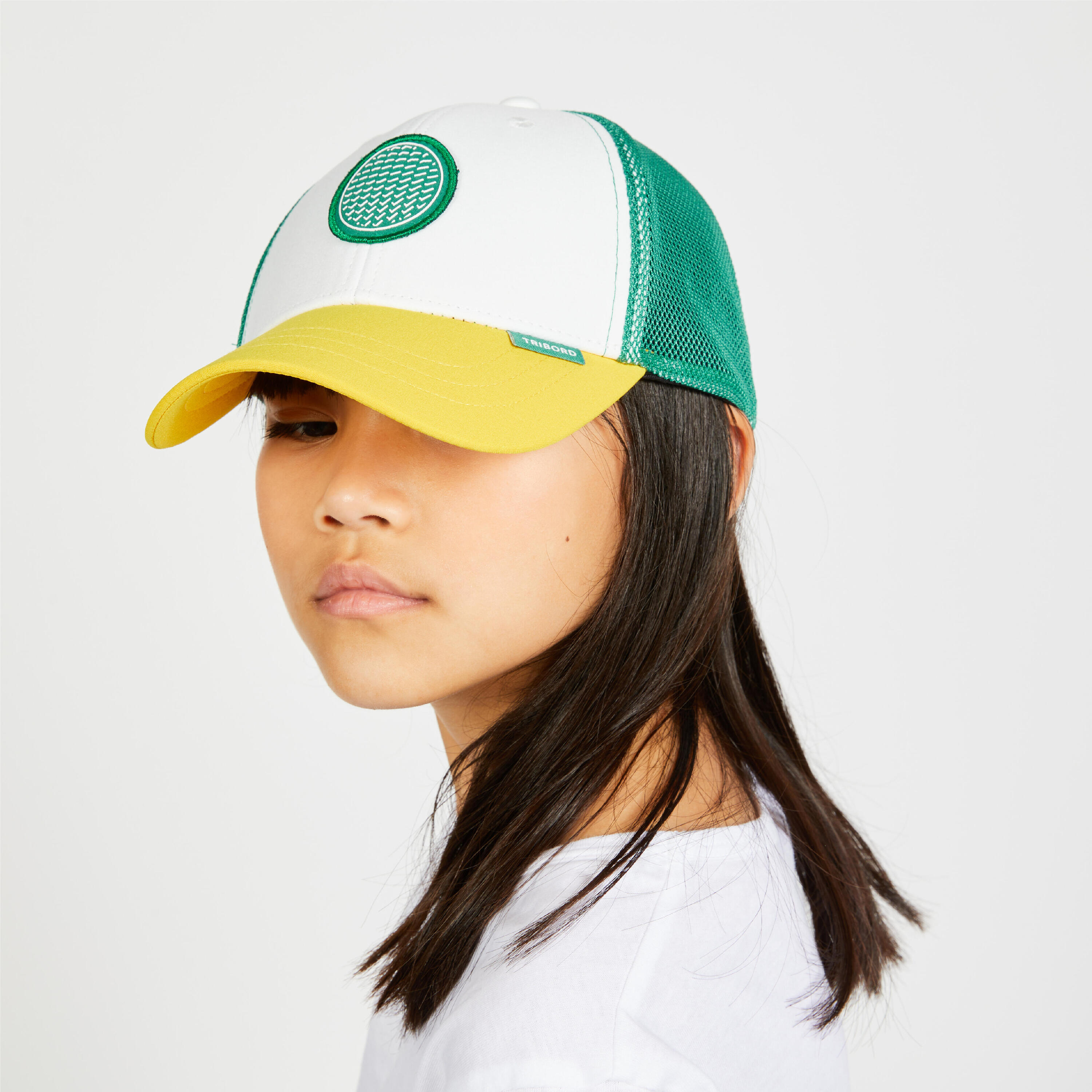 TRIBORD Kids' sailing cap Sailing 500 - white green