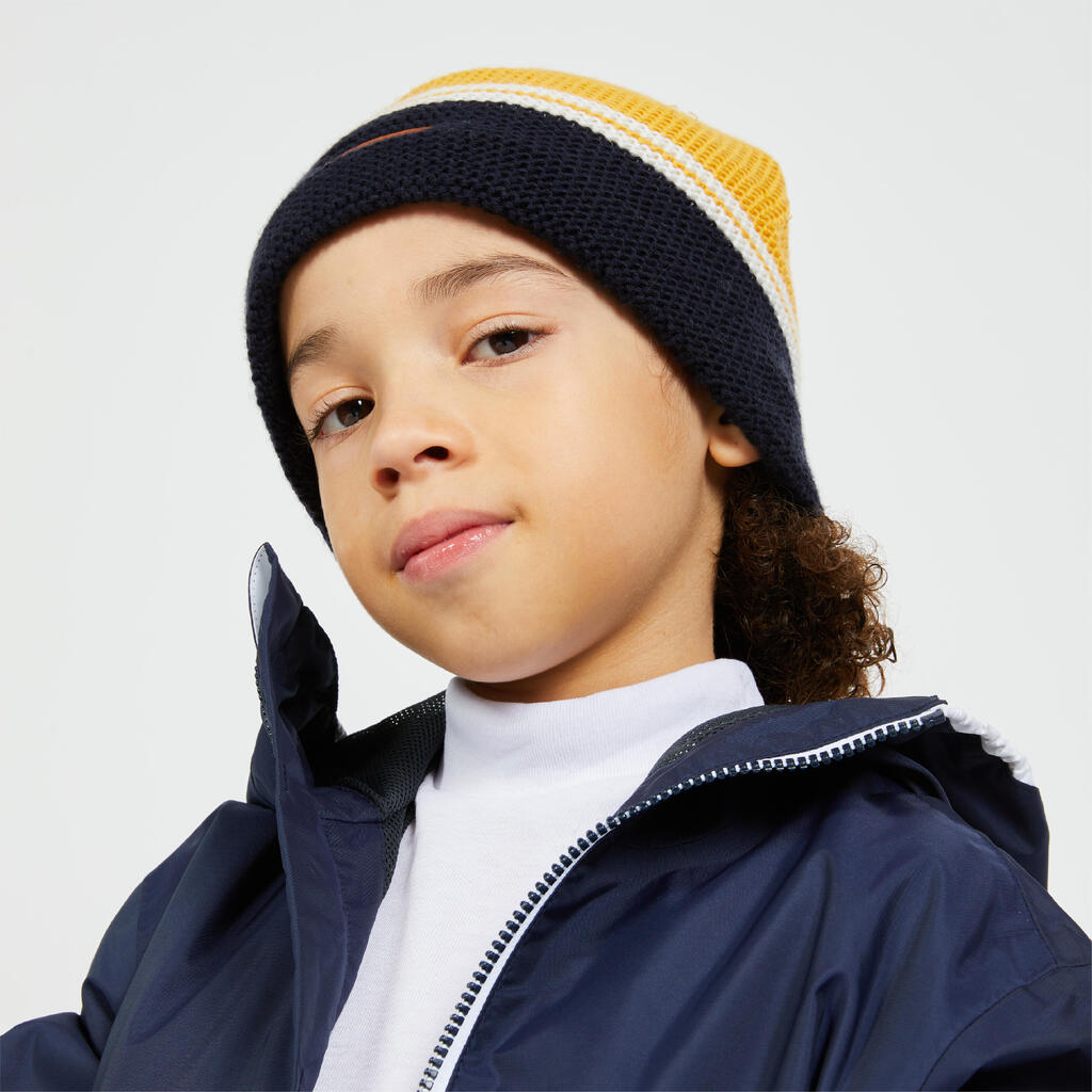 Kids sailing warm and wind-proof beanie, SAILING 100 blue