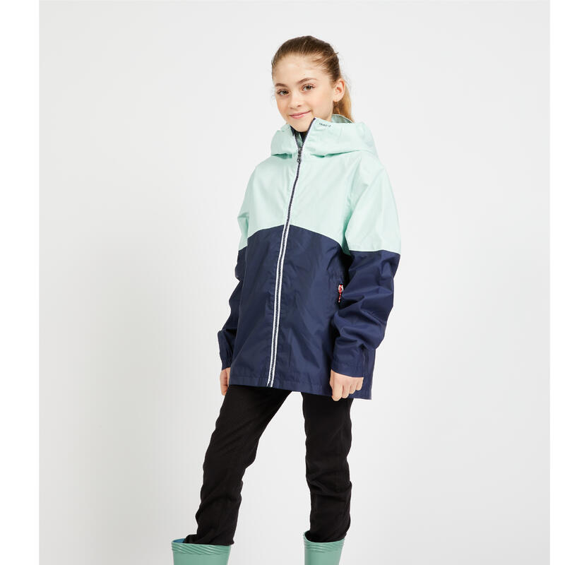 Veste imperméable de voile - veste de pluie SAILING 100 Enfant Bleu menthe