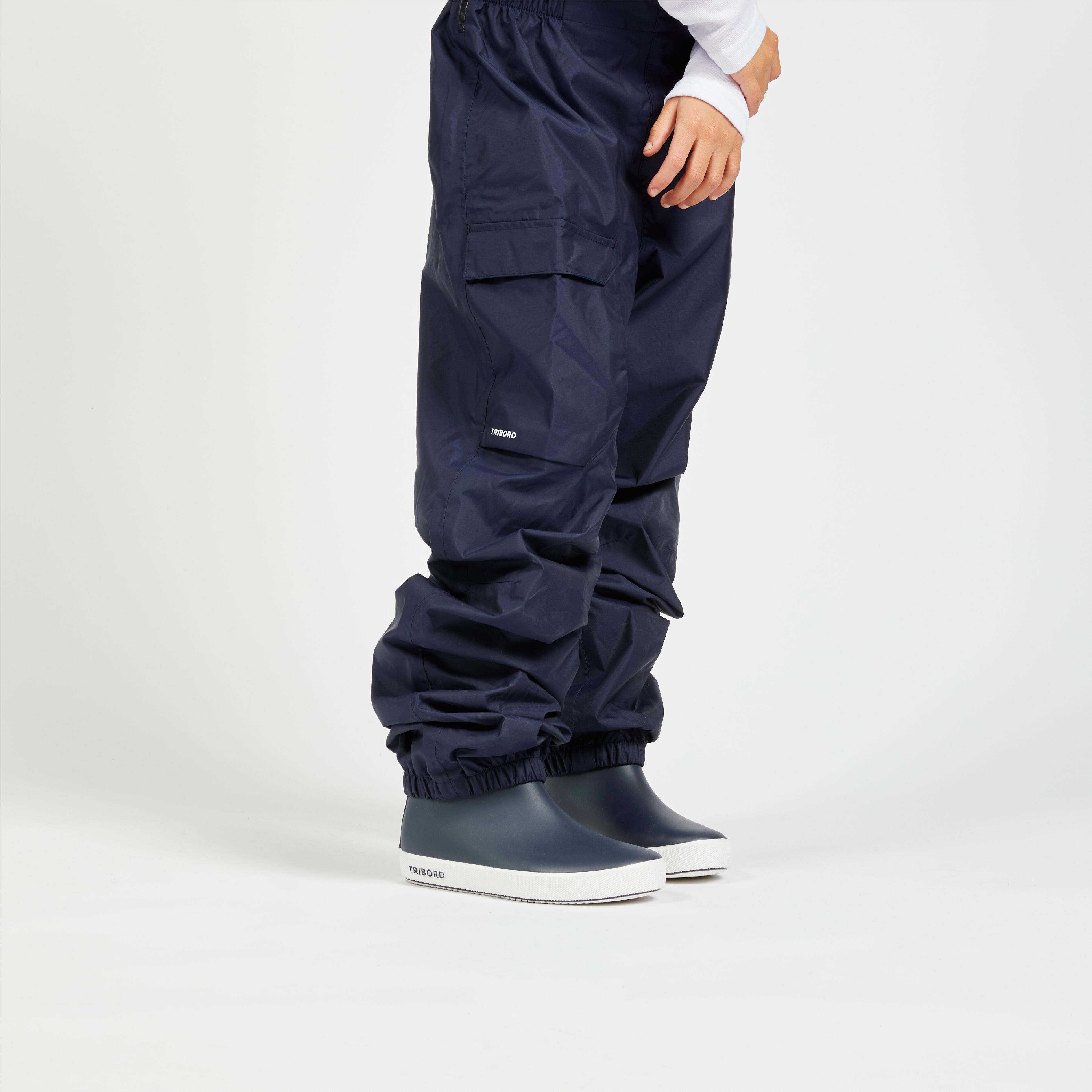 Kids’ Sailing Rain Pants DD 100 Blue Asphalt blue‎ Tribord