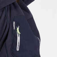 Kids' warm reversible sailing fleece 500 - Navy blue/neon yellow