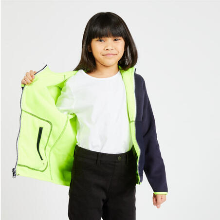 Кофта флісова дитяча 500 для вітрильного спорту двостороння блакитна/темно-синя