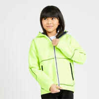 Kids' warm reversible sailing fleece 500 - Navy blue/neon yellow