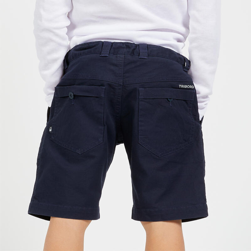 Bermuda Shorts Segeln Kinder strapazierfähig 100 dunkelblau